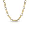 Nancy Newberg | 14K Yellow Gold Oval Link Necklace With Silver Rondelles