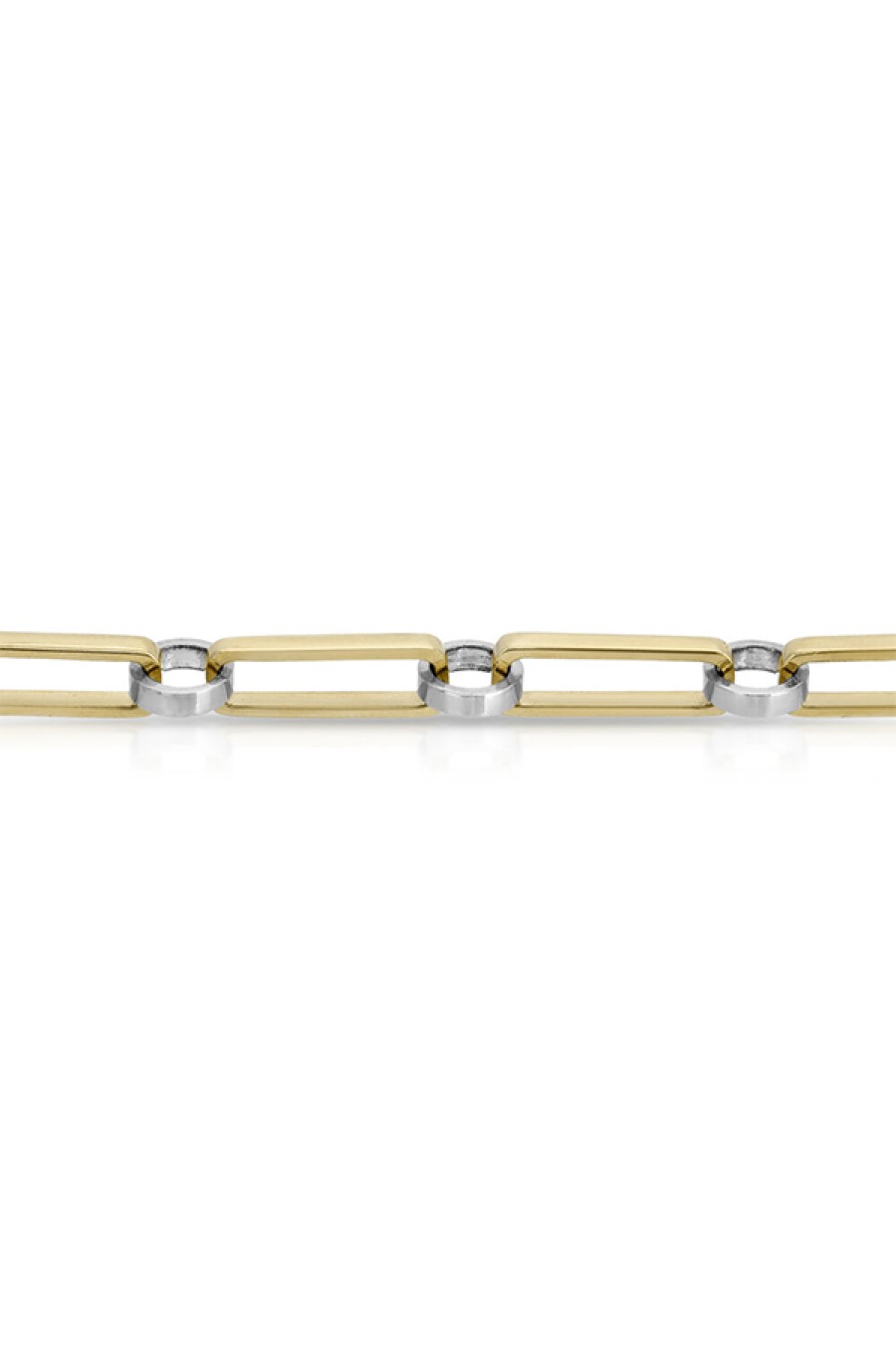 Nancy Newberg | 14K Yellow Gold Oval Link Necklace With Silver Rondelles