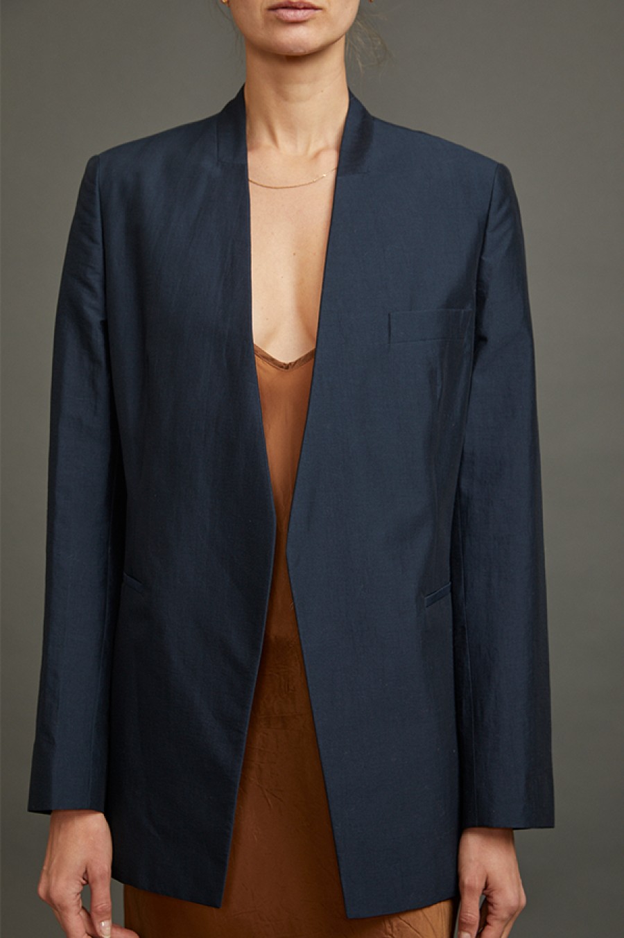 Christian Wijnants | Jakari Standing Collar Suit Jacket In Navy