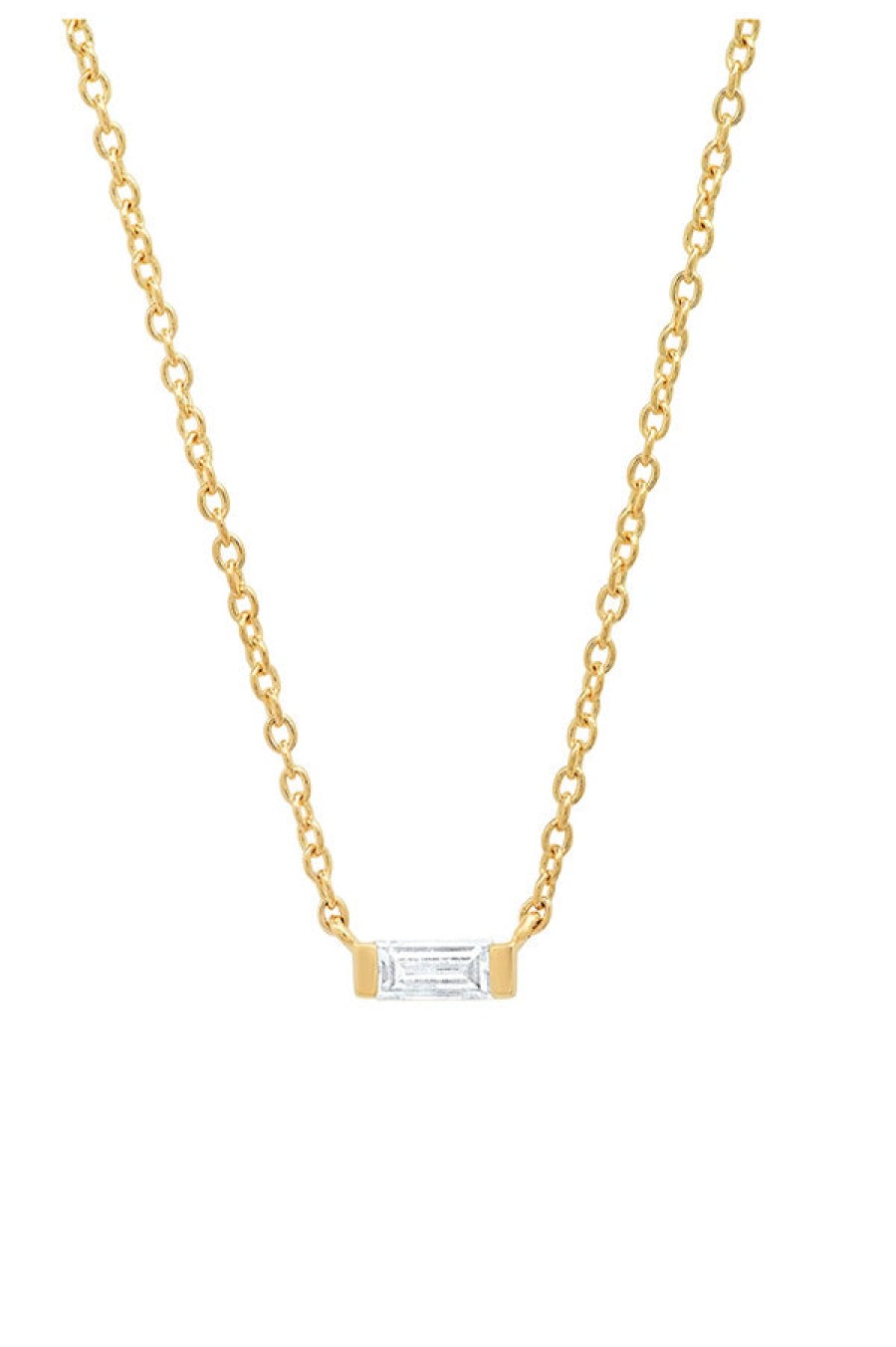 Eriness | Solitaire Diamond Baguette Necklace