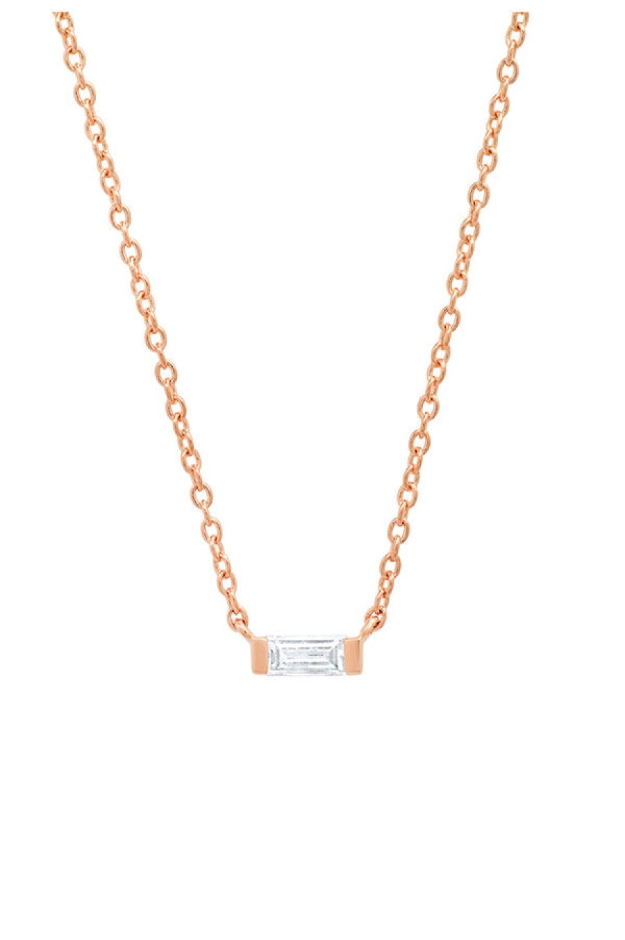 Eriness | Solitaire Diamond Baguette Necklace