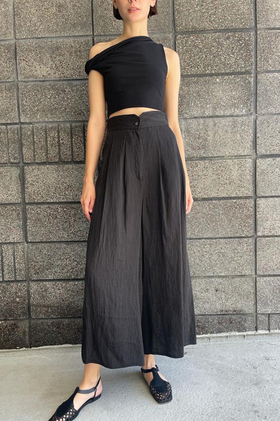 Dusan | High Waist Gazar Pants In Nero