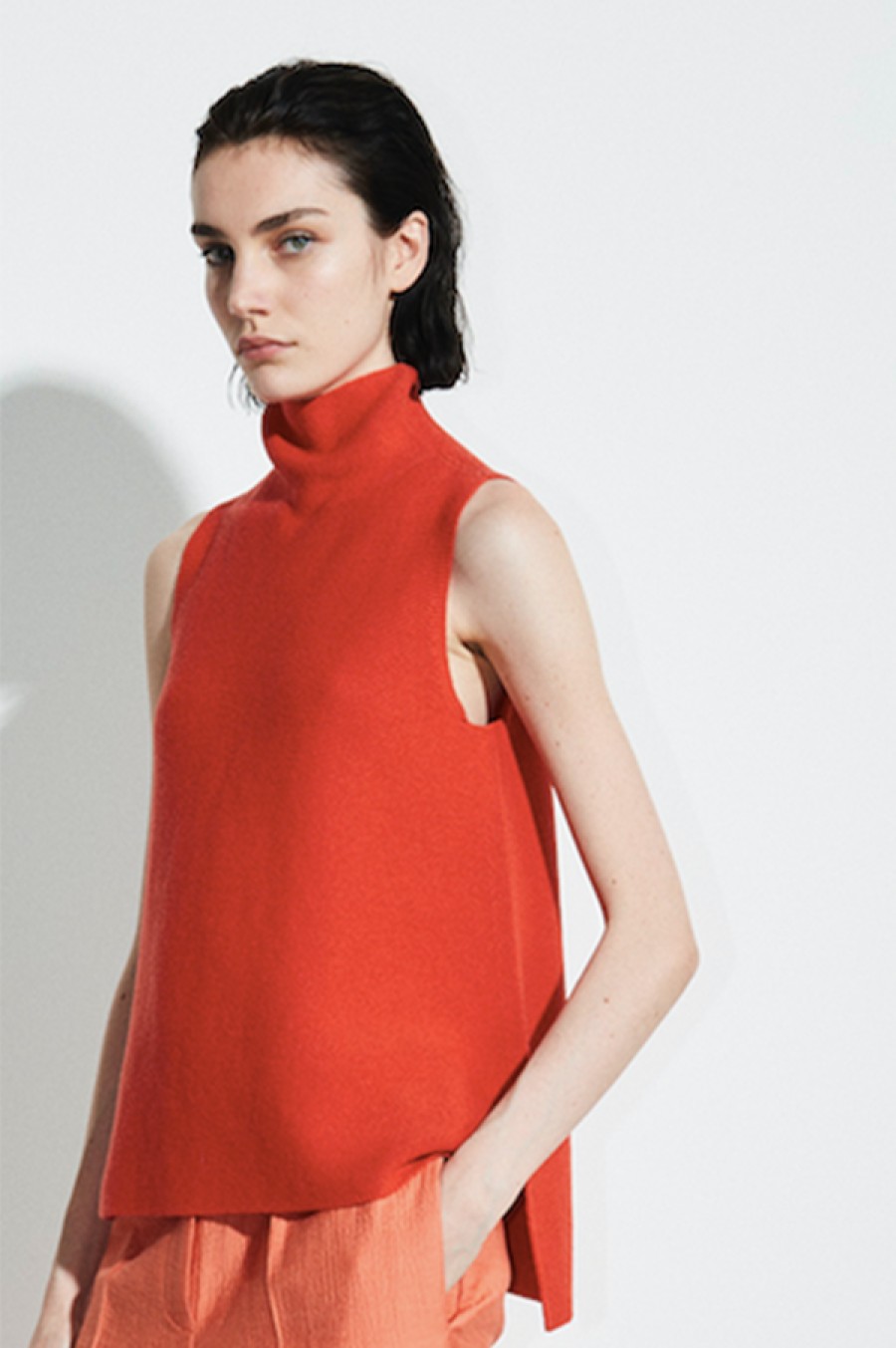 Christian Wijnants | Kewit Whole Garment Knit Sleeveless Top In Red Coral