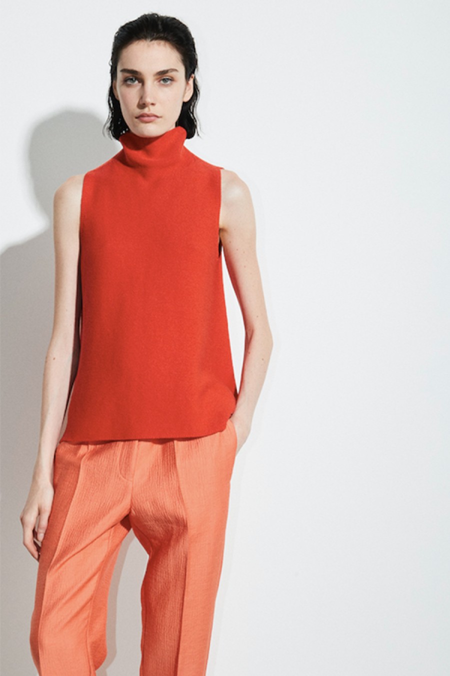 Christian Wijnants | Kewit Whole Garment Knit Sleeveless Top In Red Coral