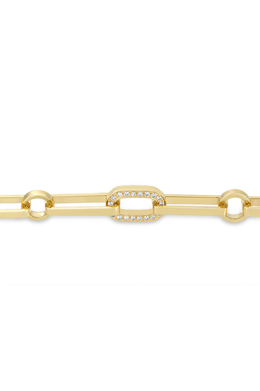 Nancy Newberg | 14K Yellow Gold Bracelet With Center Diamond Link