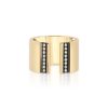 Nancy Newberg | Open Front 14K Cigar Band With Diamond Stripes And Black Ruthenium Trim