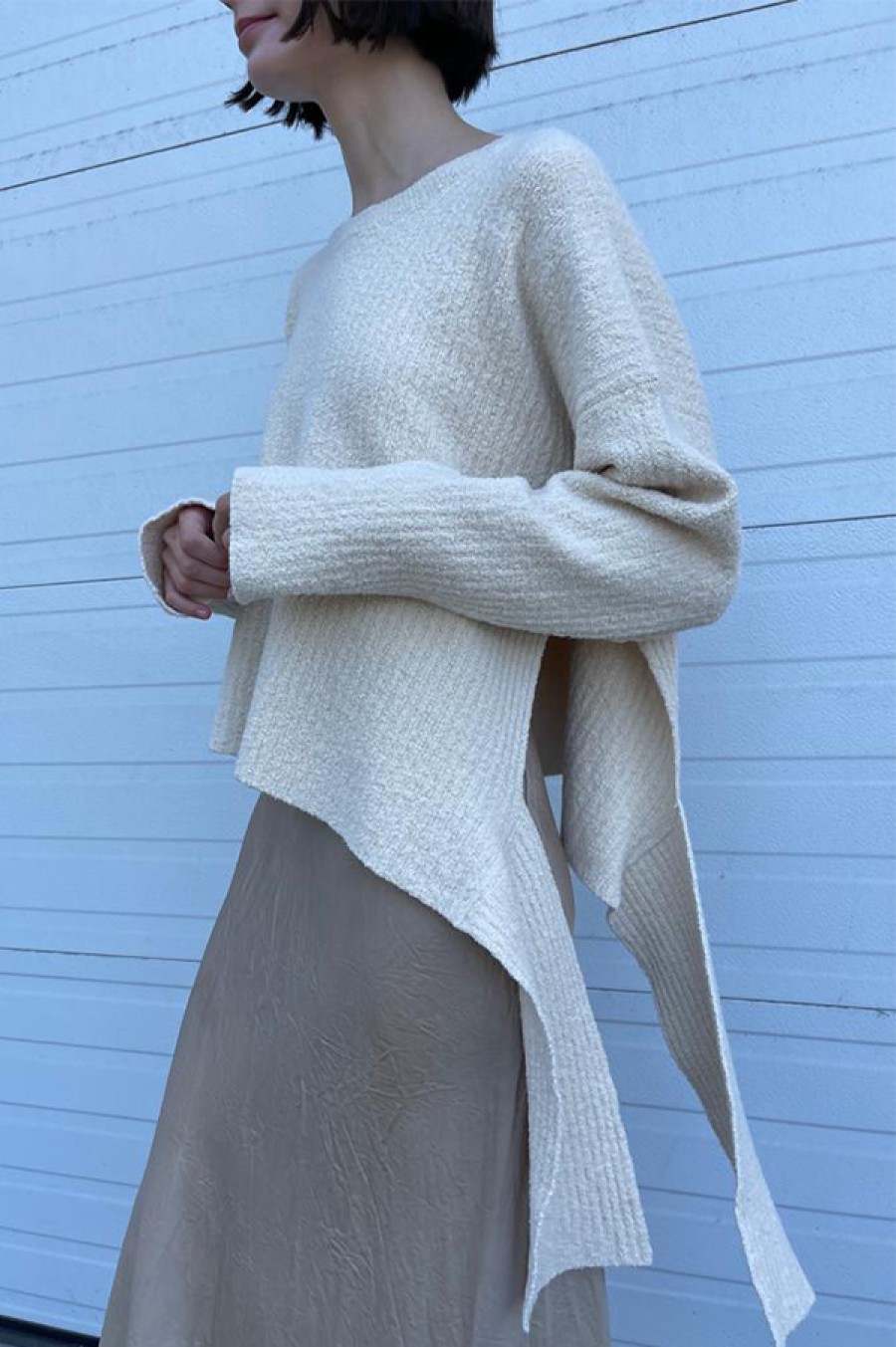 Lauren Manoogian | Rib Sash Pullover In Natural