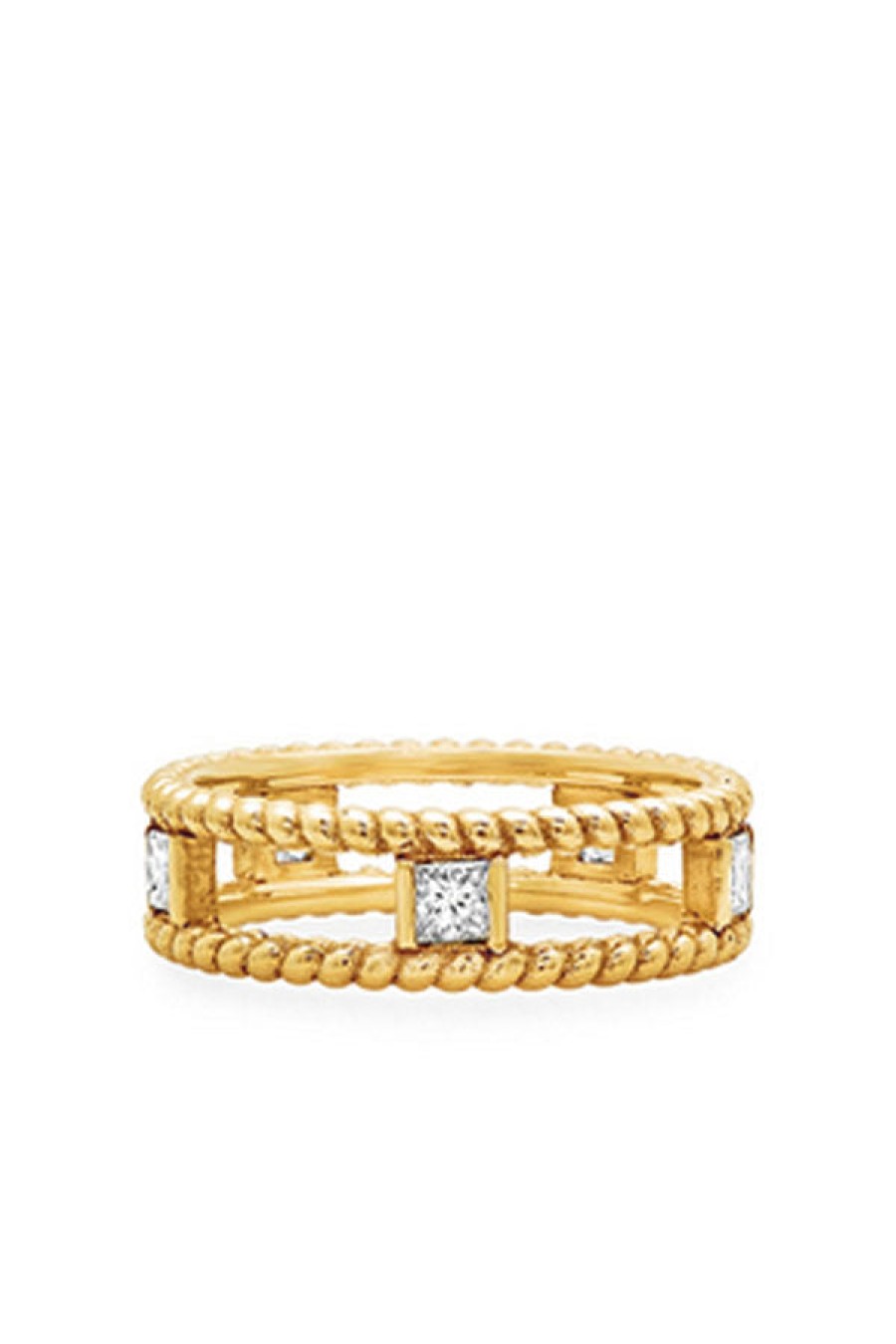 Nancy Newberg | Gold Double Twist Ring With Diamonds