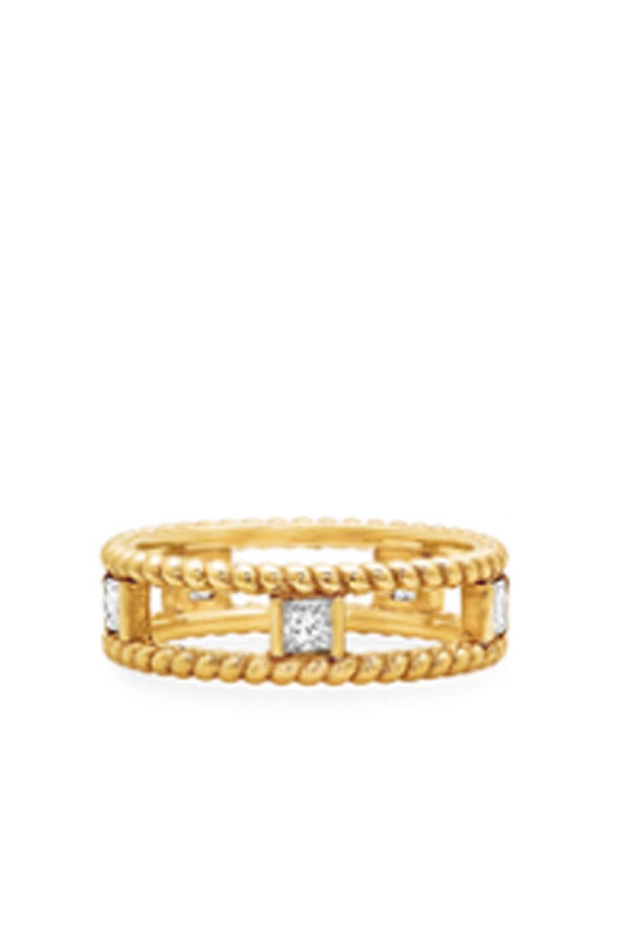 Nancy Newberg | Gold Double Twist Ring With Diamonds