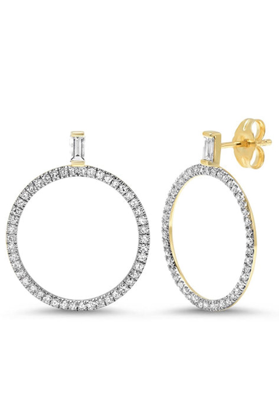 Eriness | Diamond Baguette Loop Earrings