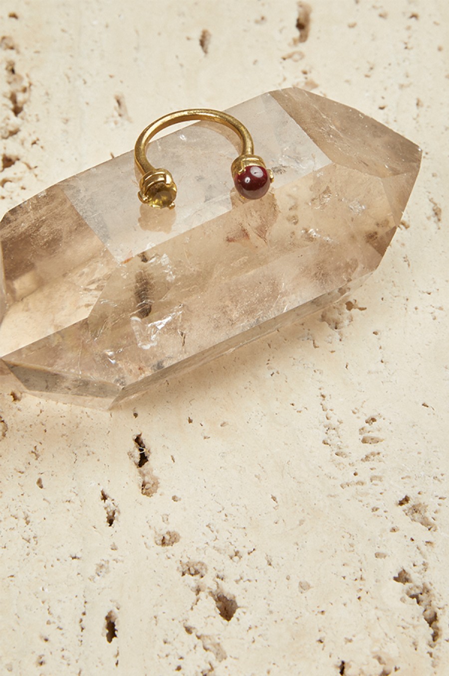 Aesa | Citrine & Garnet Double Ring