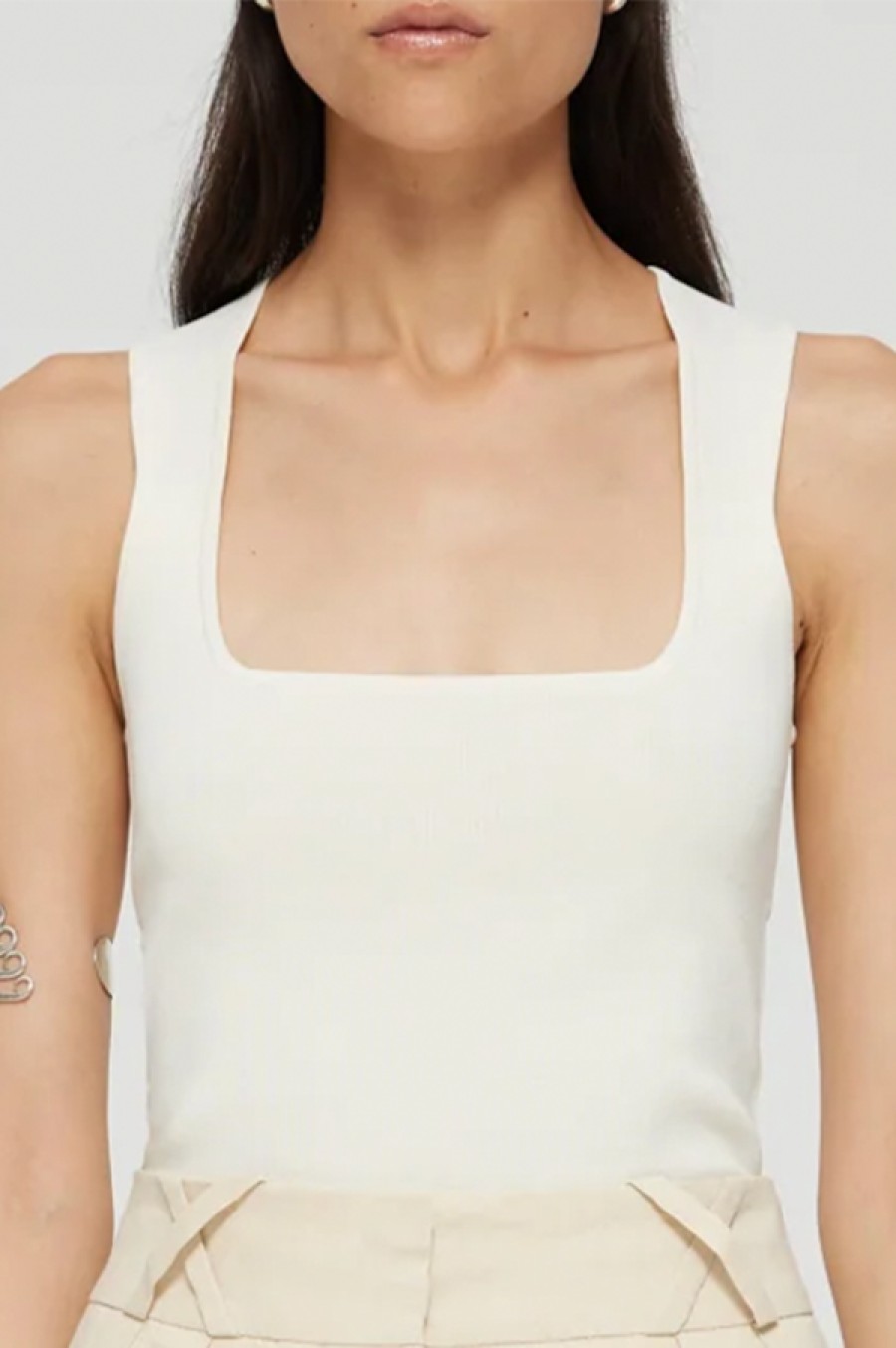 Róhe | Bustier-Shaped Knitted Top In Cream