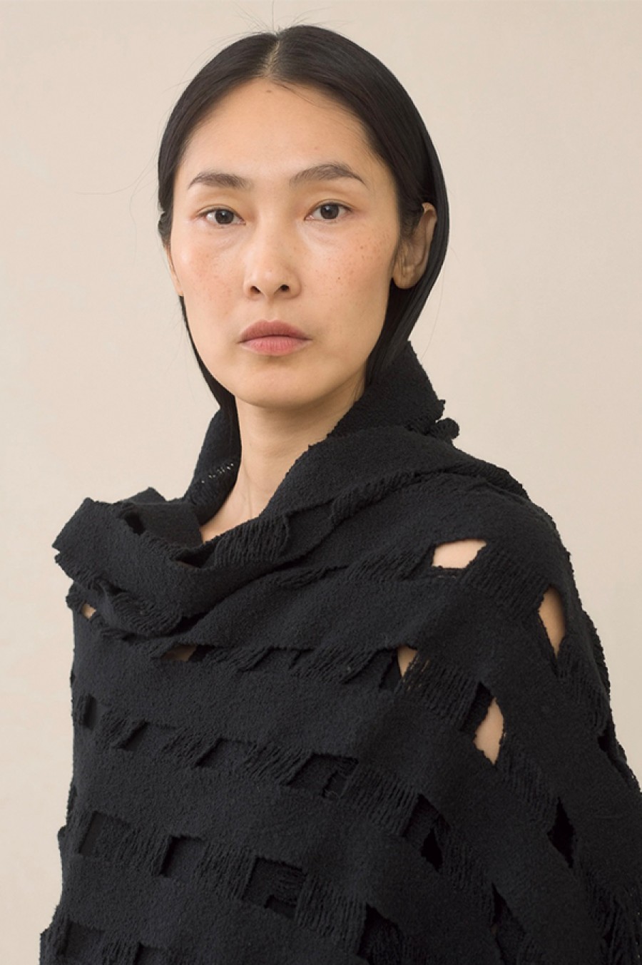 Lauren Manoogian | Handwoven Grid Wrap In Black