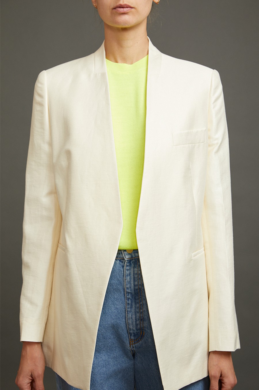 Christian Wijnants | Jakari Standing Collar Suit Jacket In Off White (Sold Out)