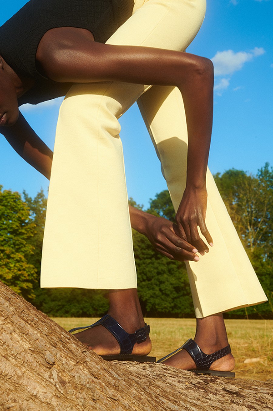 High Sport | Kick Stretch-Cotton Pants In Subtle Jacquard Pale Yellow (Sold Out)