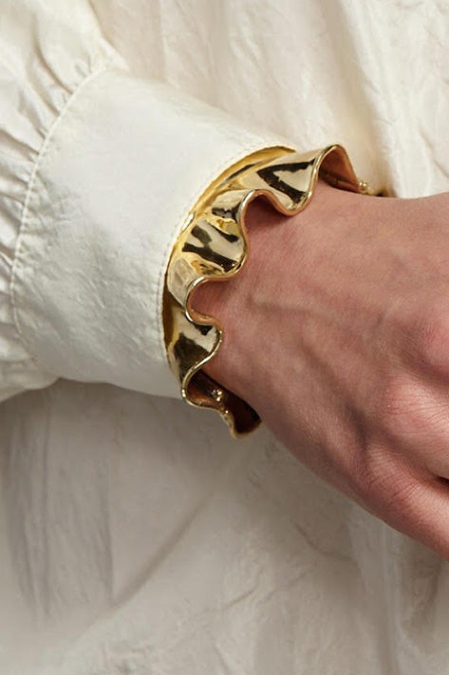 Raven Kauffman | Reclaimed Brass Ruffle Sleeve Cuff