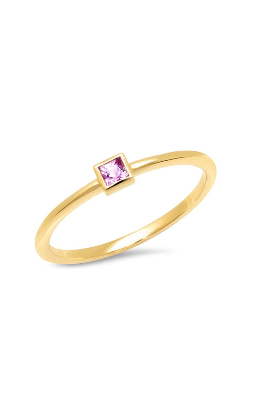 Eriness | Pink Sapphire Princess Cut Pinky Ring