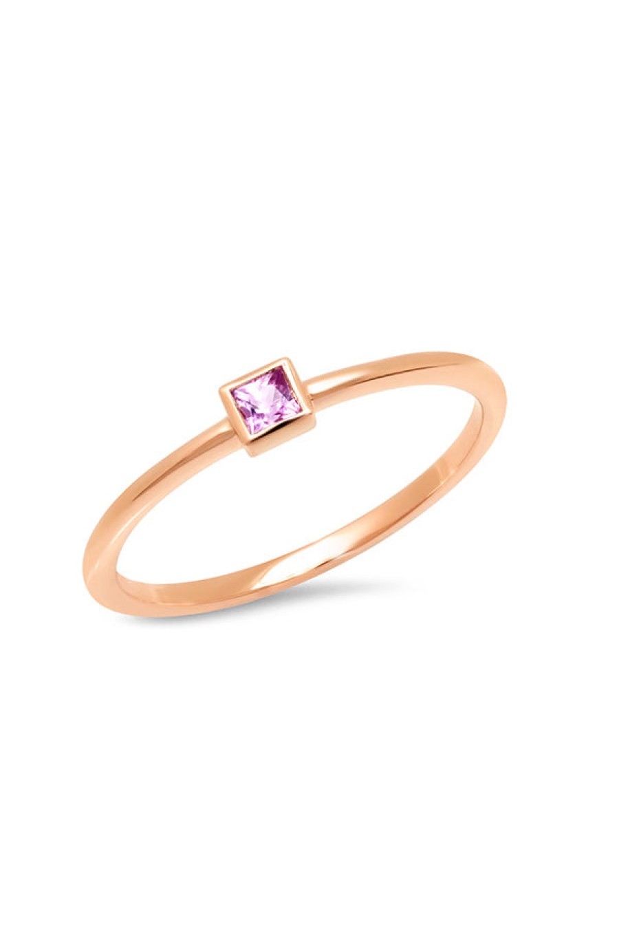 Eriness | Pink Sapphire Princess Cut Pinky Ring