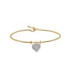 Nancy Newberg | 14K Yellow Gold Bangle With Double-Sided Diamond Heart Charm