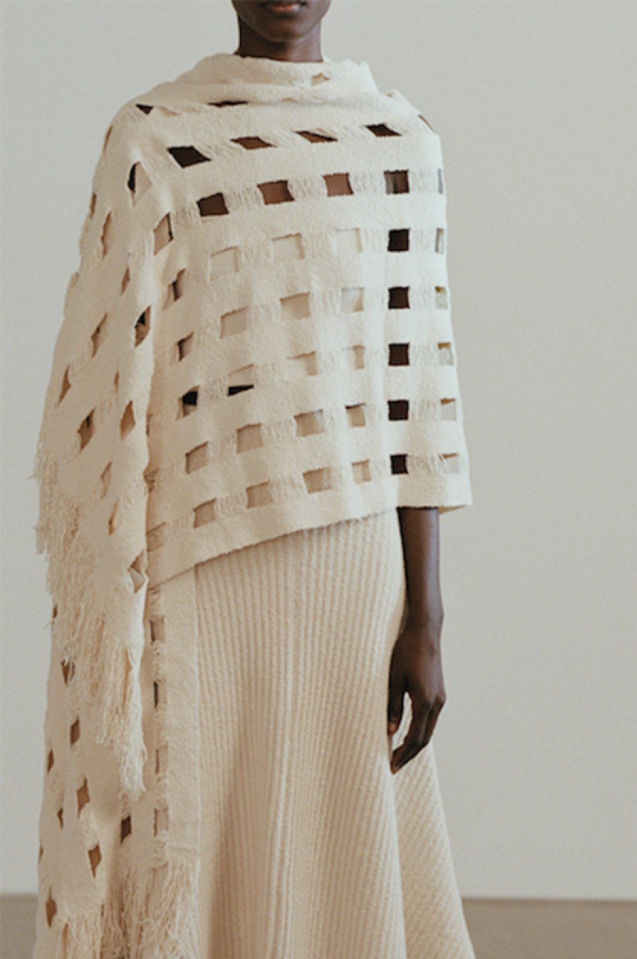 Lauren Manoogian | Handwoven Grid Wrap In Natural