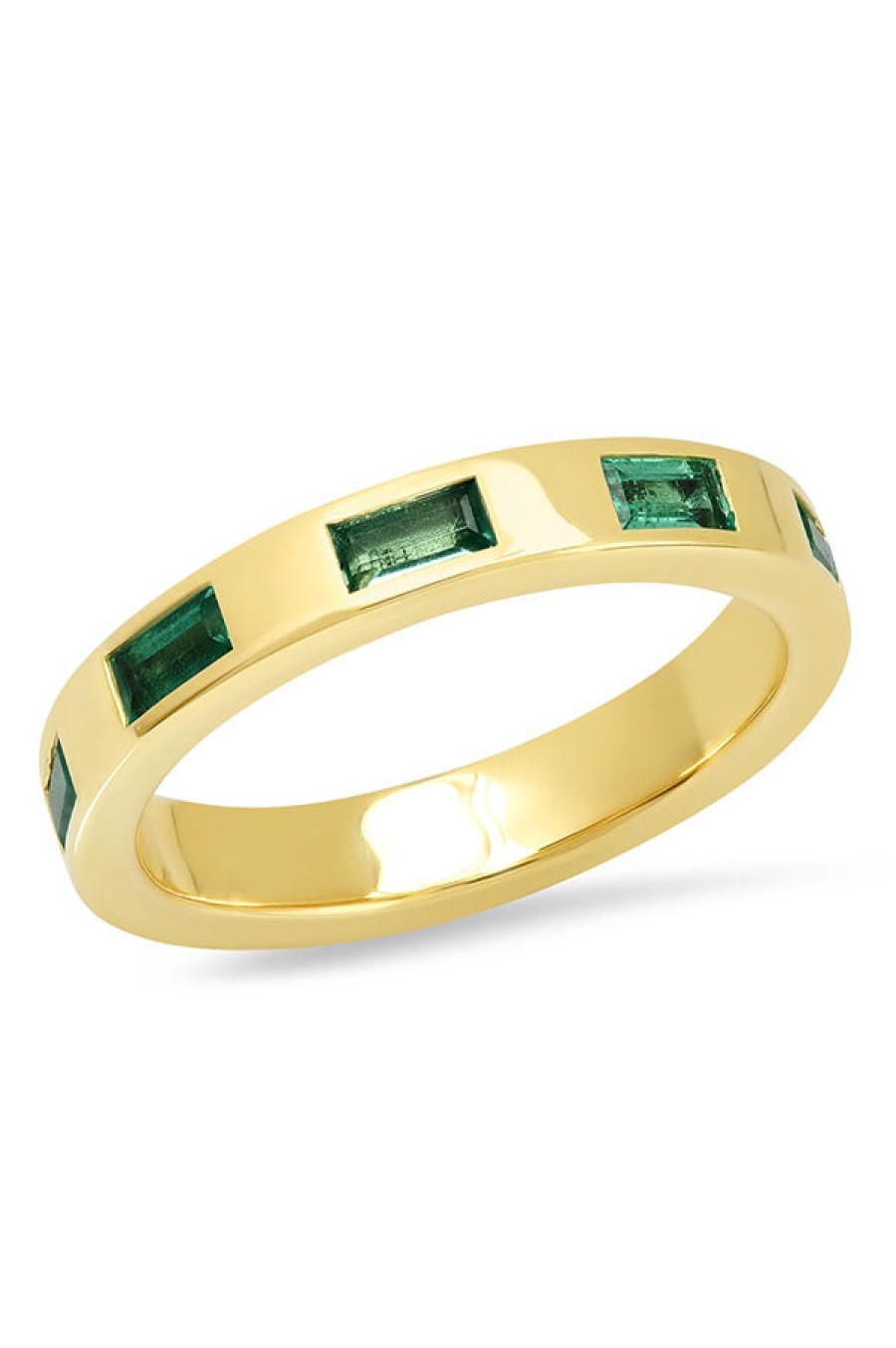 Eriness | Stationary Emerald Baguette Ring