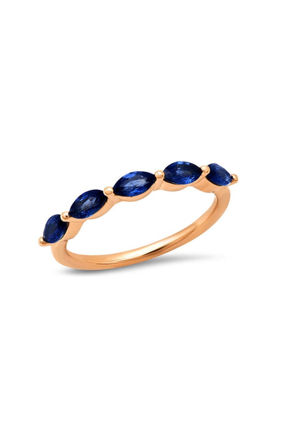 Eriness | Blue Sapphire Marquise Half Eternity Band