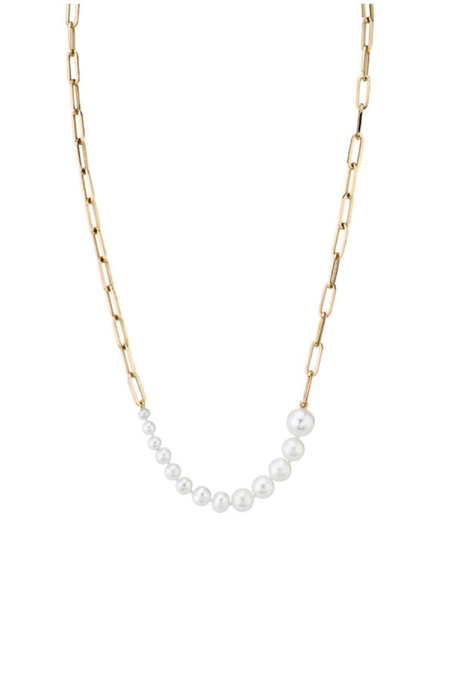 Gabriela Artigas | Ascending Pearls Necklace On Rectangular Chain