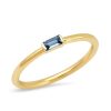 Eriness | Blue Sapphire Baguette Solitaire Ring