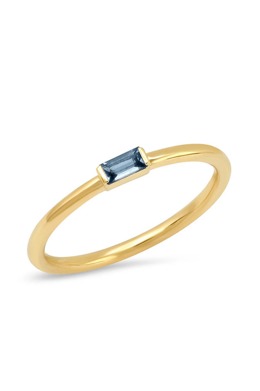 Eriness | Blue Sapphire Baguette Solitaire Ring