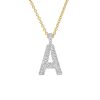 Eriness | Diamond Puffy Initial Necklace