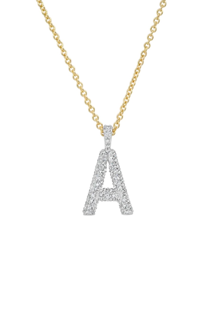 Eriness | Diamond Puffy Initial Necklace