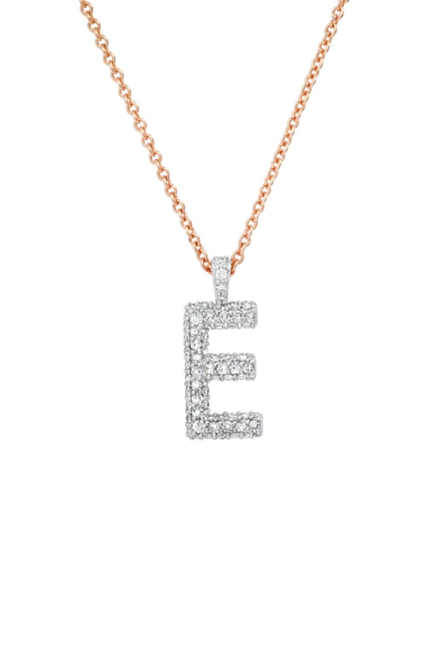 Eriness | Diamond Puffy Initial Necklace