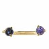 Aesa | Single Wave Ring With Iolite And Tanzanite