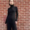 Lauren Manoogian | Rib Mockneck In Black Melange