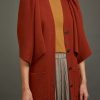 Soyer x Des Kohan | Cardigan With Detachable Cape In Rust