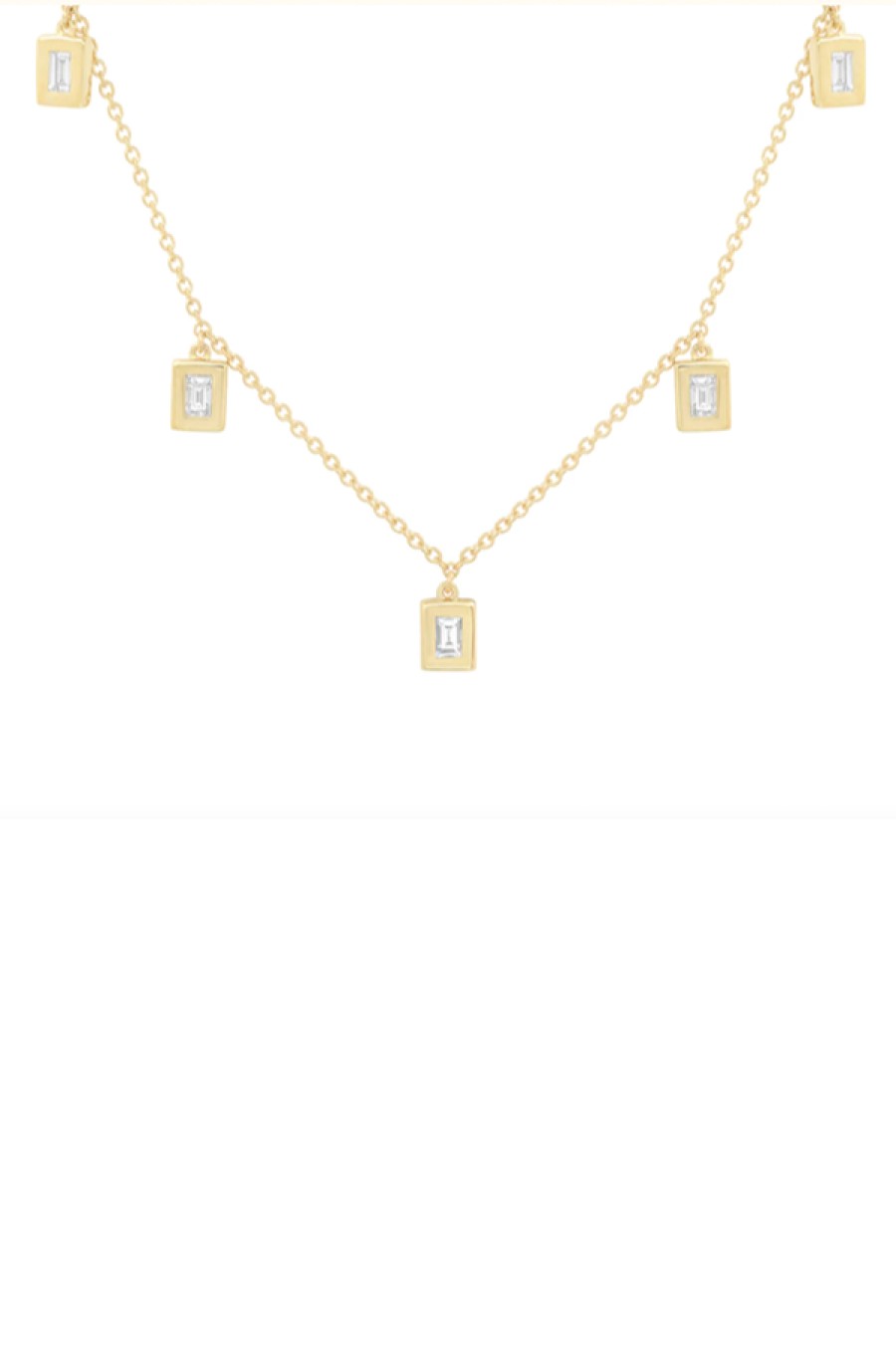 Eriness | Diamond Baguette Drop Necklace