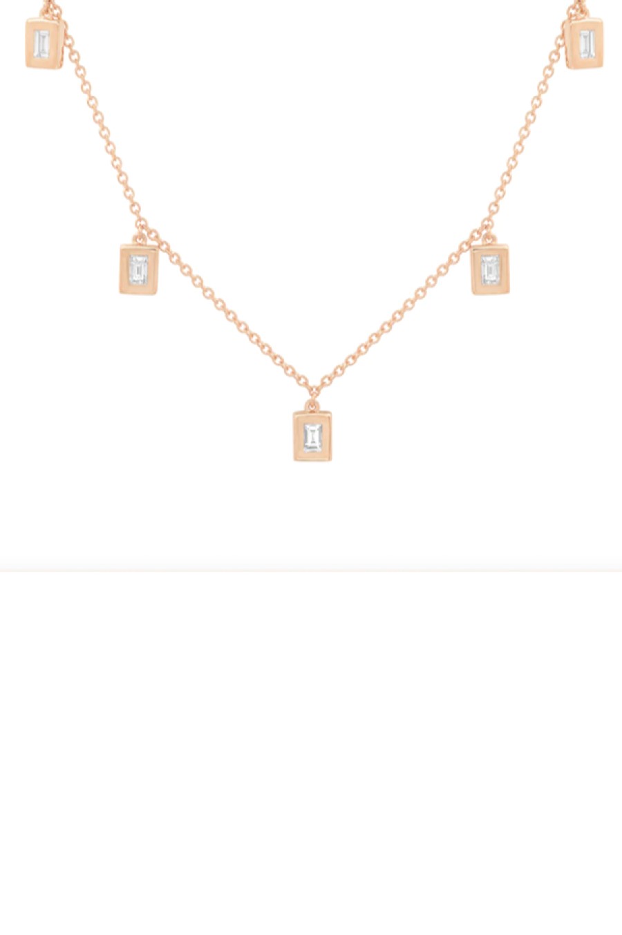 Eriness | Diamond Baguette Drop Necklace