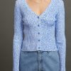 Christian Wijnants | Kardi Rib Knit Cardigan In Blue Melange