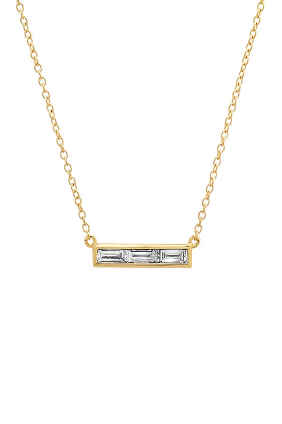 Eriness | Triple Diamond Baguette Necklace