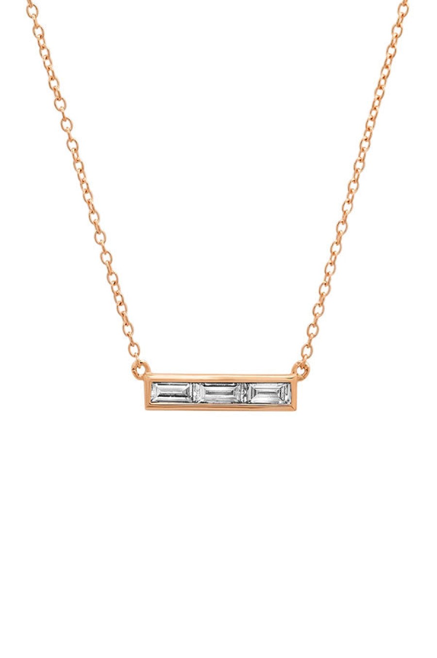 Eriness | Triple Diamond Baguette Necklace