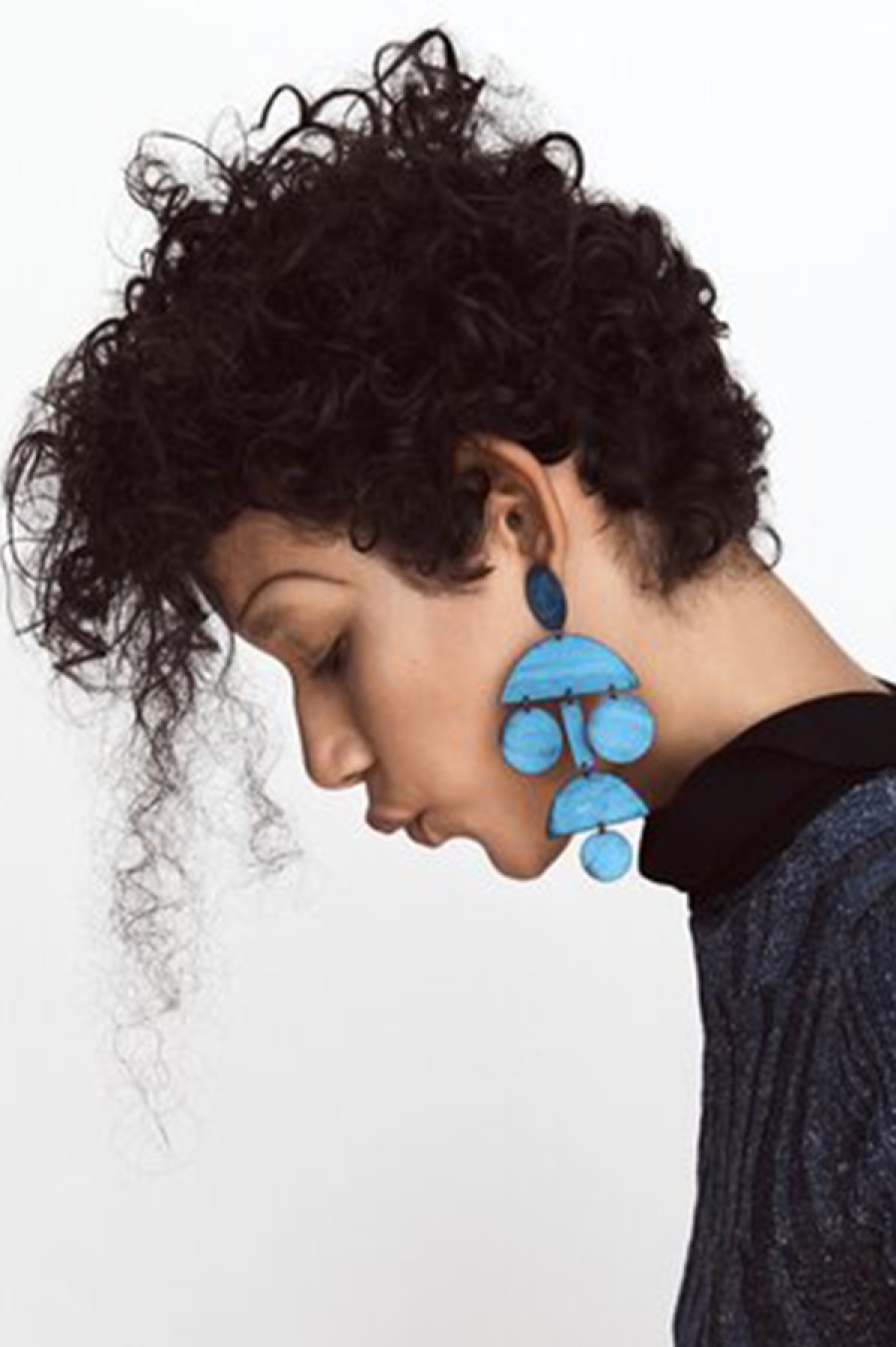 Annie Costello Brown | Pom Pom Blue Earrings