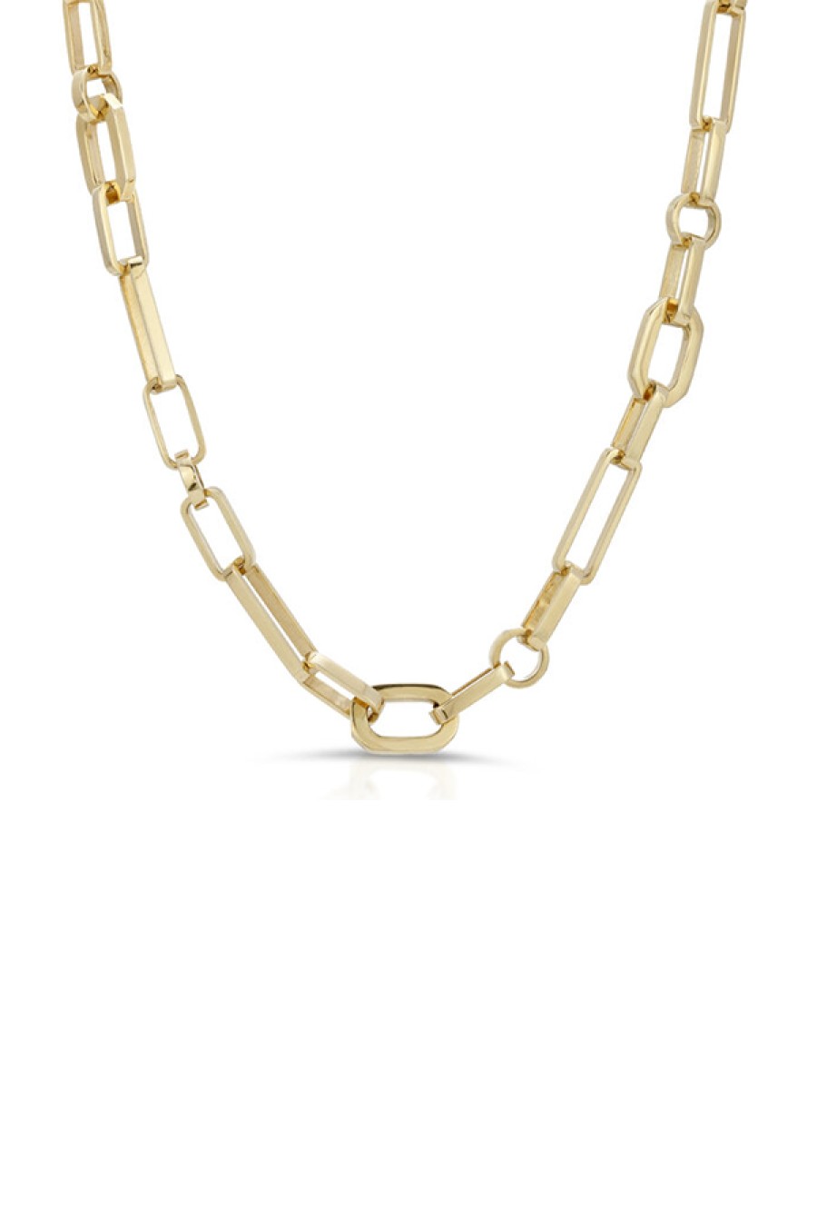 Nancy Newberg | 14K Yellow Gold Mixed Link Chain Necklace