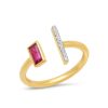 Eriness | Open Ruby And Diamond Bar Ring