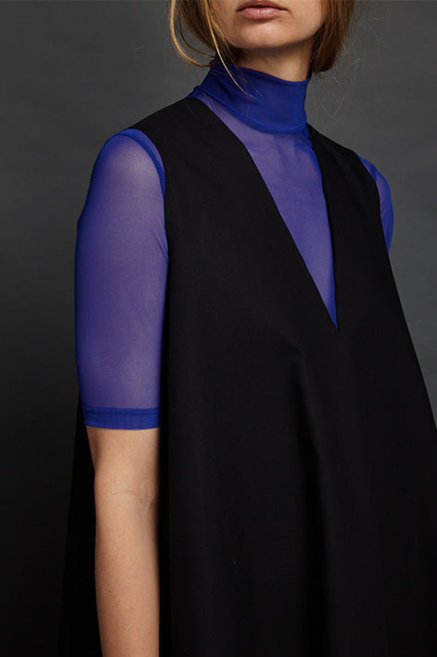 Nomia | Cobalt Short Sleeve Mesh Turtleneck