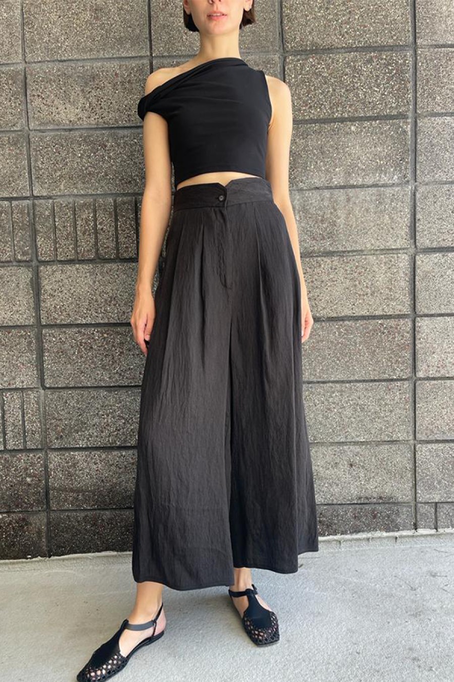 Dusan | High Waist Gazar Pants In Nero