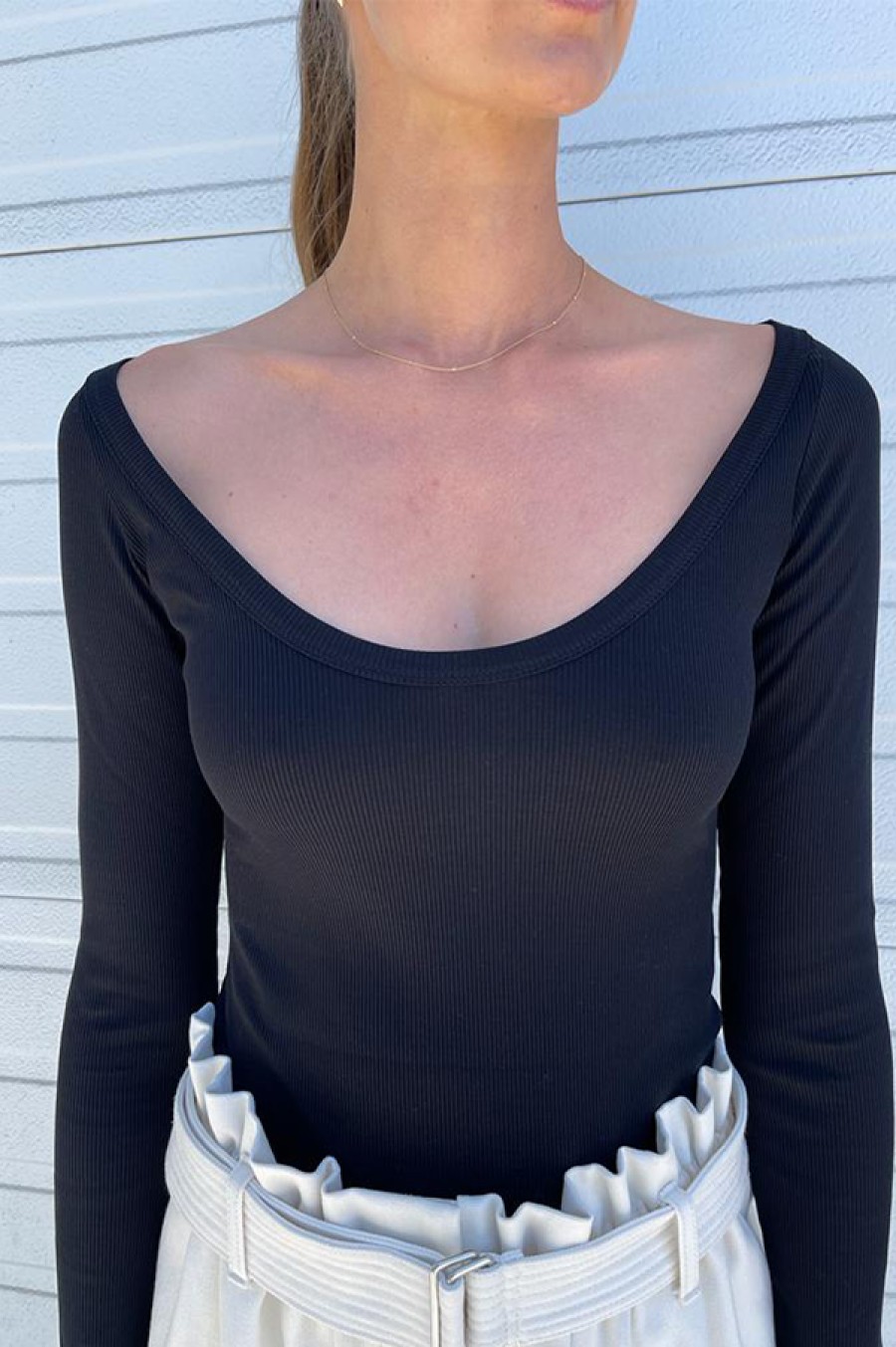 Beaufille | Deep Scoop Blouse In Black