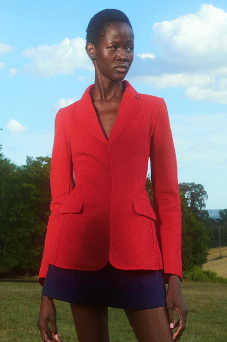 High Sport | Remi Stretch-Cotton Diamond-Jacquard Jacket In Red