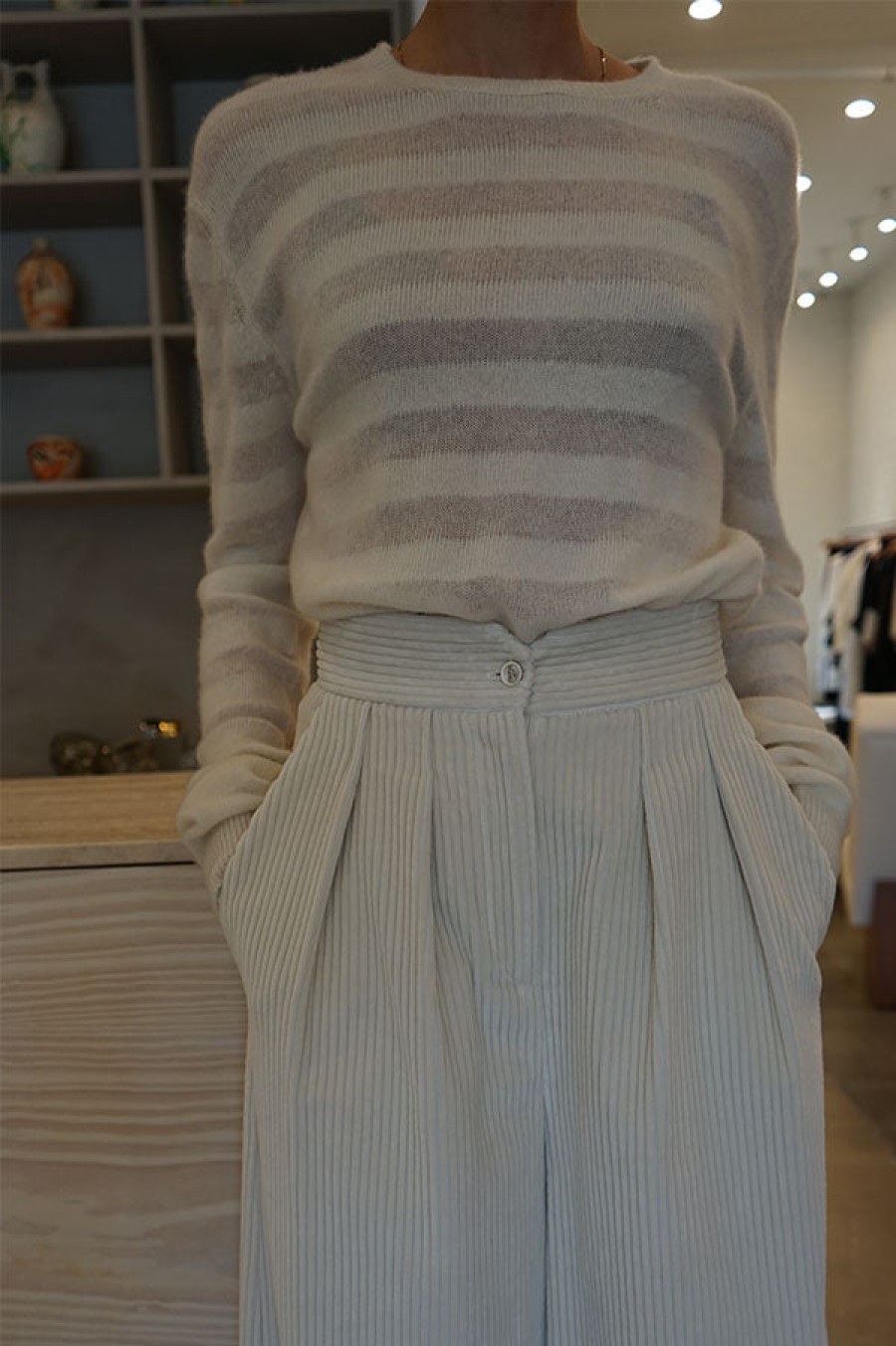 Dusan | Milk Stripe Sweater