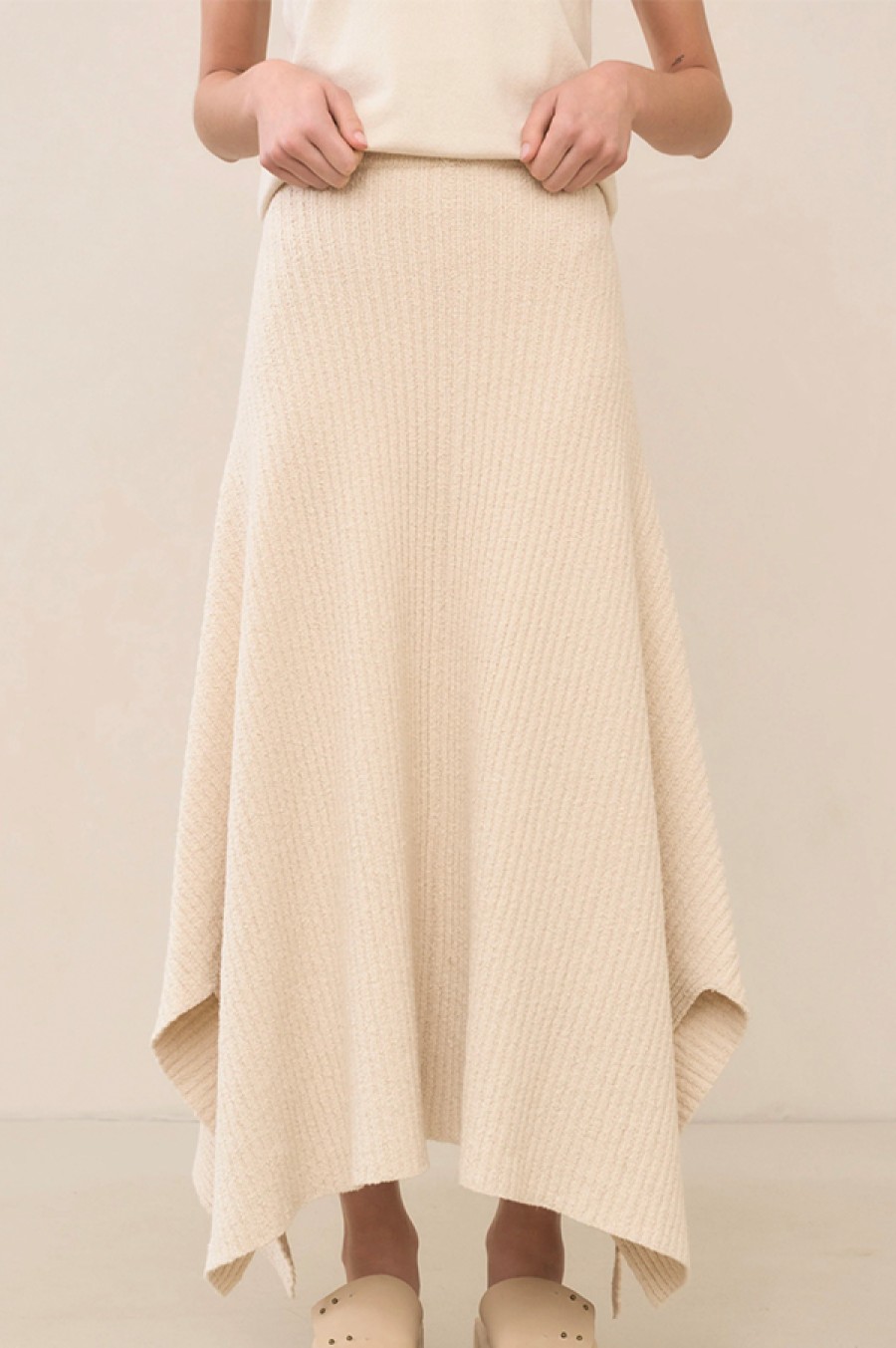 Lauren Manoogian | Rib Panel Skirt In Natural