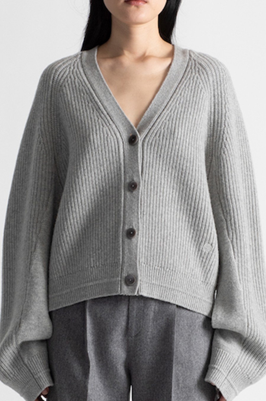 Maria McManus | Cocoon Split Sleeve Cardigan In Heather Gray (Sold Out)